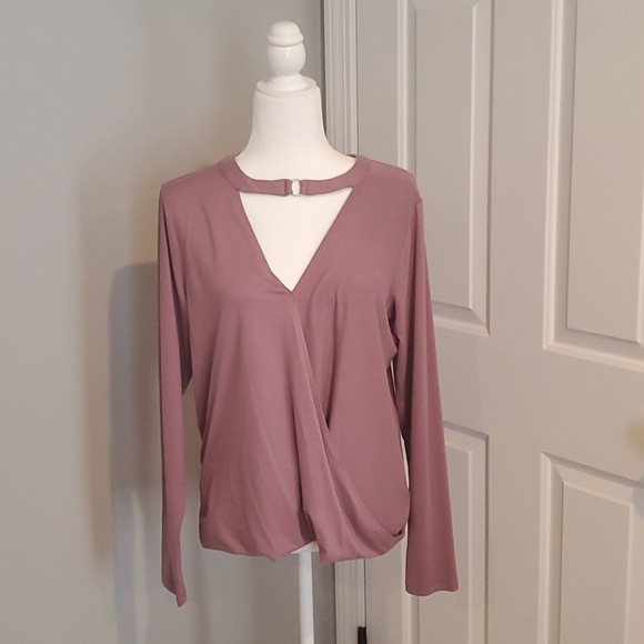 Maurices Tops - Mauve Faux Wrap Top